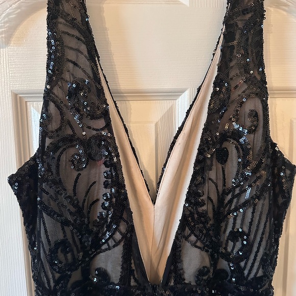 Baltic Born Black Sequin Maxi Dress WithTrain - Picture 5 of 6